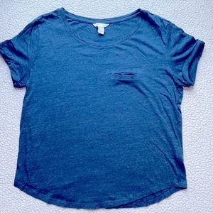 H&M blue pocket T shirt